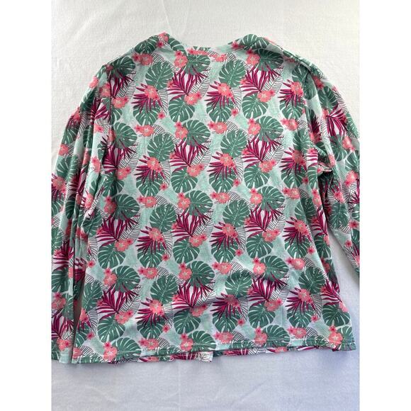 Women’s Fresh Produce Pink & Green Jungle Pattern Long Sleeve Sz 2X - Picture 2 of 4